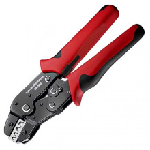 (Red Black) Ratchet Wire Crimper Plier U-Shaped-Ratchet Terminal Crimper for Pre-insulated Terminal