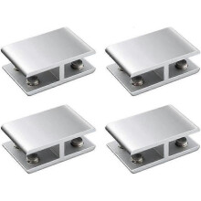 4 Pack Adjustable Double Sided Glass Clamps Aluminum Alloy Glass Shelf Clamp Holder for 10-12Mm Thickness A315