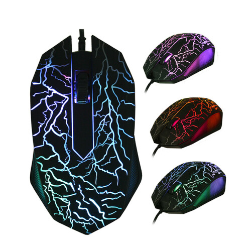 (1.Bianco) Mouse per computer 3200 DPI Mouse colorato professionale a LED da gioco ultra preciso per 1