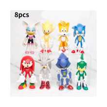 (Stile C) Sonic The Hedgehog Action Figure Modello di cartone animato Decorazione giocattolo Regali