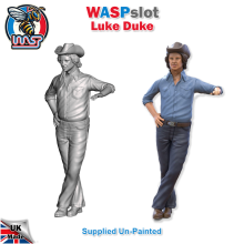 Dukes Of Hazzard Luke Duke Figura non verniciata Vespa in scala 1:24