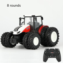 （Rosso-8 ruote) Rimorchio per trattore 1/24 RC con faro a LED, set di giocattoli agricoli 2.4GHZ camion