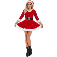 (XL) Set di abiti cosplay da Babbo Natale per le vacanze di costume natalizio sexy da donna
