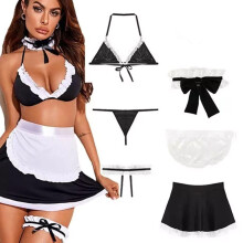 (S) Lingerie sexy da cameriera per donne Giochi di ruolo Lingerie Cosplay Set di lingerie