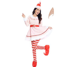 (2-M) Costume da elfo da donna Buddy The Elf Costume per ragazza Costume cosplay di Natale Set completo