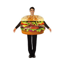 Costume da hamburger unisex per cibo, tunica, abito in spugna, per adulti, uomini e donne, divertente