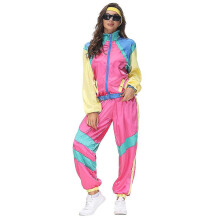 (Donna -XL) Costume retrò anni '80 Tuta anni '90 Costumi hip-hop Abito a conchiglia Abito da festa per