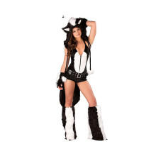 Costume da donnola soffice Costume da donna sexy Body da animale Costume da pelliccia Costume da pelliccia
