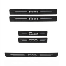 (5PCS) Adesivo per bagagliaio porta auto in fibra di carbonio compatibile per accessori auto Fiat Abarth