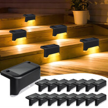 16 Stück Solar-Treppenleuchten – Schwarzes Muschel-Warmlicht Licht