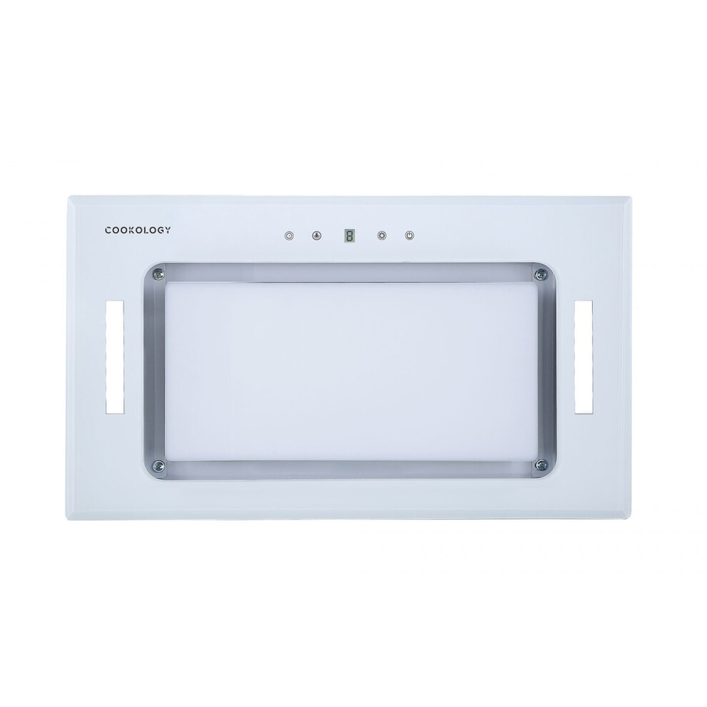 Cookology BUGL520WH/A+ Energy A+ Rated White Glass 52cm Built-in Under Cupboard Canopy Cooker Hood