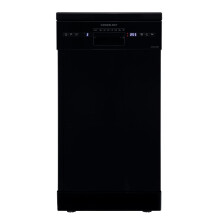 Cookology CFSD4510BK 45cm Slimline Freestanding Dishwasher, 10 Settings, 6 Cycles, LED Panel, Delay Timer - Black
