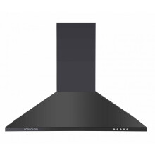 Cookology CH700BK/A 70cm Chimney Cooker Hood, Extendable, LED Lights, Recirculating, Energy A - Black