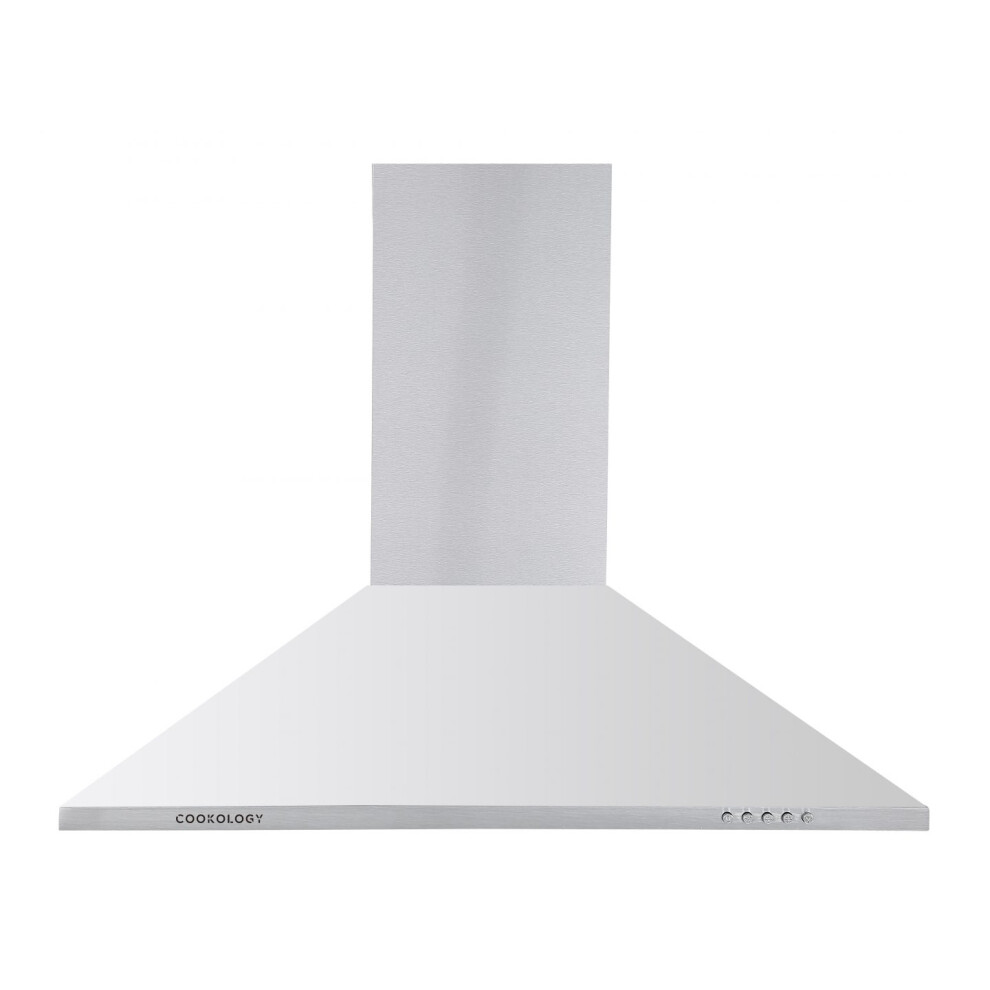 Cookology CH700SS 70cm Chimney Cooker Hood, Stainless Steel Kitchen Extractor Fan