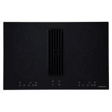 Cookology CIHDD800 80cm Induction Hob, 4 Zones, Downdraft Extractor, 3 Speeds, Child Lock, Touch Controls - Black