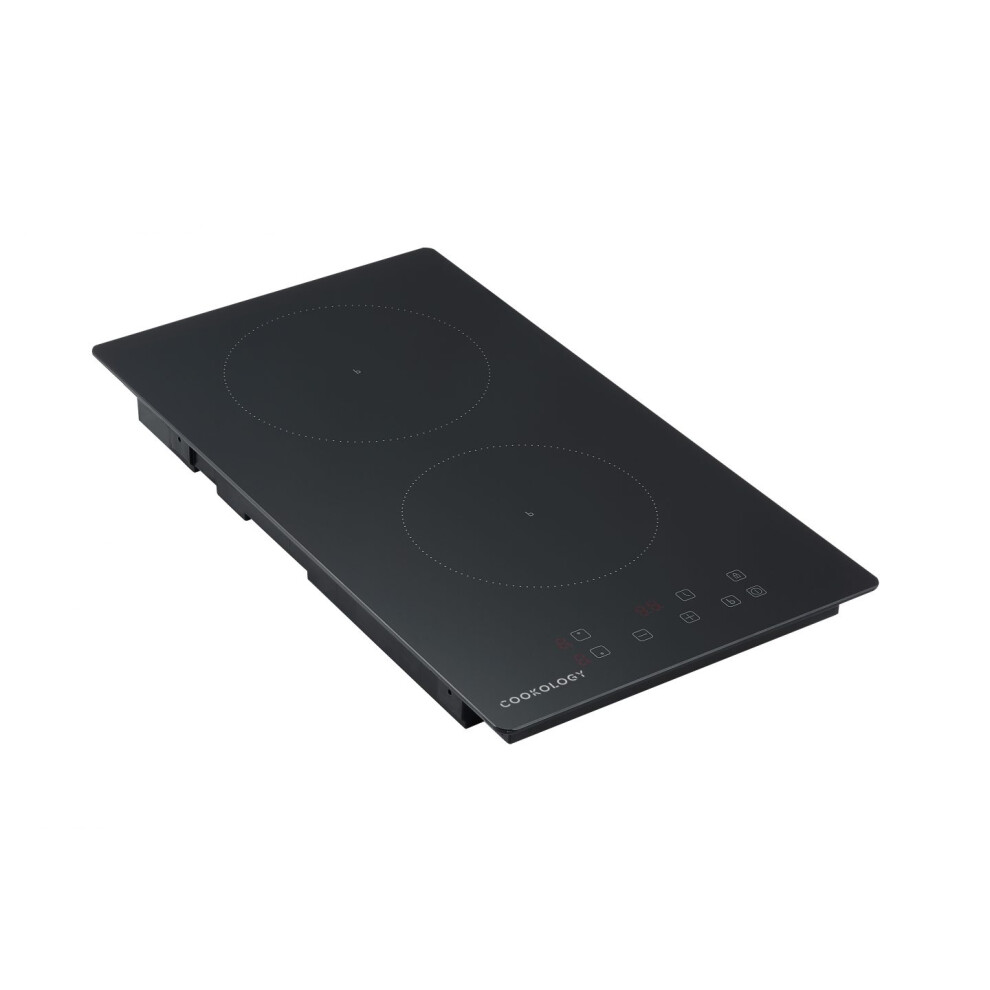 Cookology CITP301 30cm Plug-in Induction Hob, 2 Zone Domino Cooktop, Touch Controls, Child Lock, 13AMP - Black