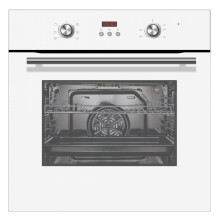 Cookology COF605WH 60cm 65L Built-in Electric Fan Oven, Dial Timer & Grill, Integrated Single Oven - White
