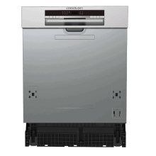 Cookology CSID601SS 60cm Wide Full Size Semi Integrated Dishwasher with 7 Wash Cylces including ECO mode, 13 Place Settings - Stainless Steel Fascia