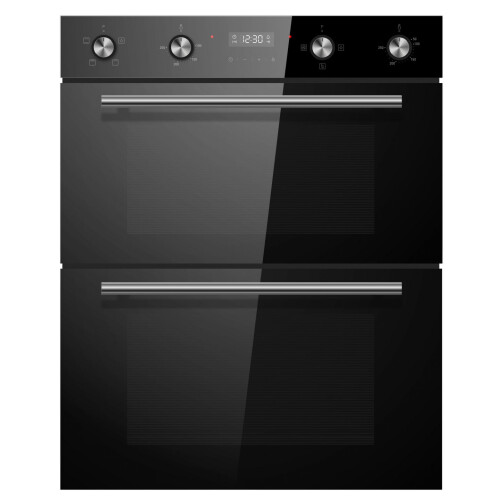 Cookology Cookology CDO720BK Built-in Double Fan Oven, 85L, 6 Functions, Timer, Dial Controls, Digital Clock - Black 1