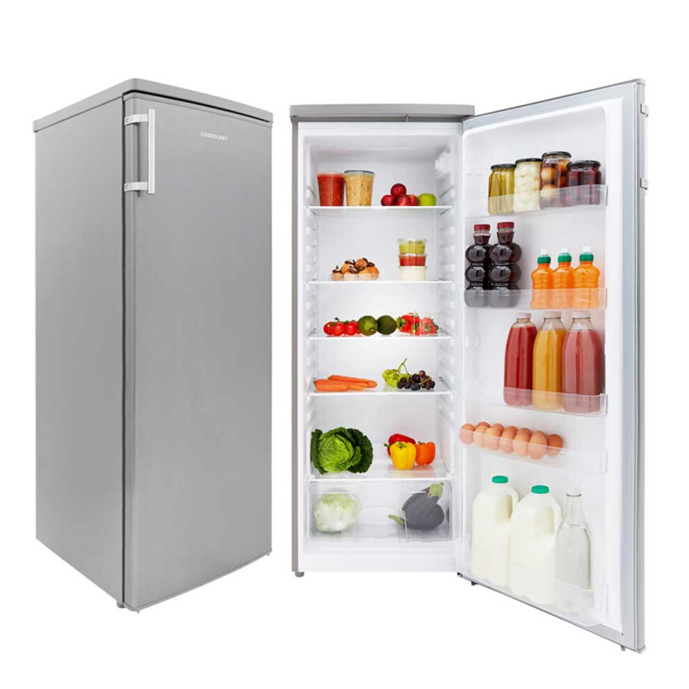 Cookology Upright Fridge & Freezer Pack in Inox, 143cm High, 55cm Wide, Side-by-Side