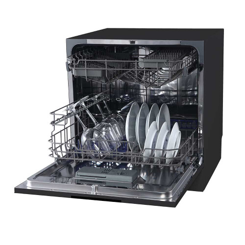 Cookology Cookology CTTD8BK Mini Countertop Dishwasher - 8 Place Settings, 8 Programs, Eco Mode, 49dB, 65C, Black 1