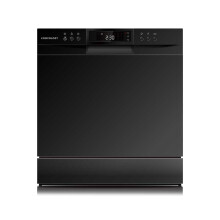Cookology CTTD8BK Mini Countertop Dishwasher - 8 Place Settings, 8 Programs, Eco Mode, 49dB, 65C, Black