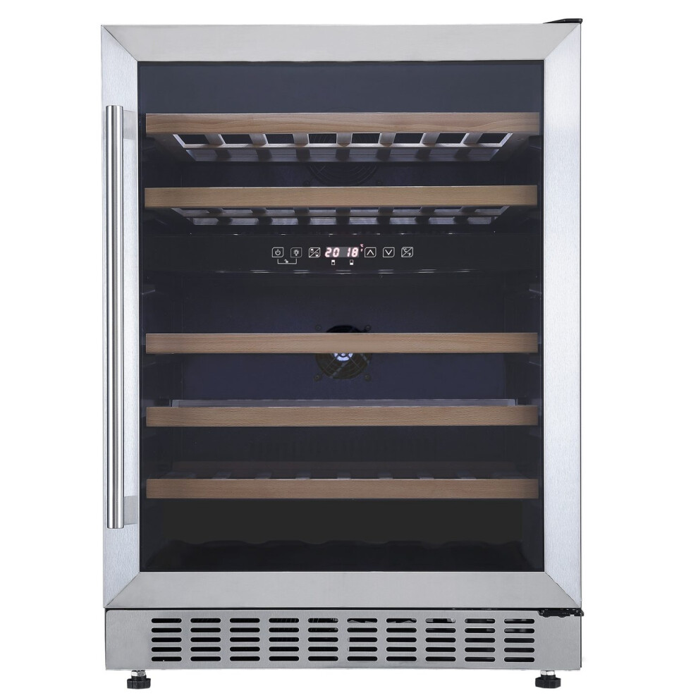 Cookology Cwc605ss 60Cm Wine Cooler, 54 Bottles, 135L, Digital Temp Control, Reversible Door - S/Steel
