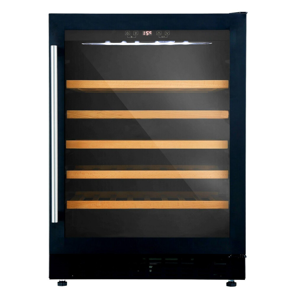 Cookology CWC601BK 60cm Wine Cooler, 54 Bottles, 135L, Digital Temp Control, Reversible Door - Black