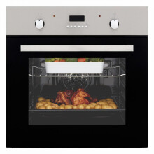 Cookology FOD60SS 60cm 61L Built-in True Fan Oven, 1800W, Programmable Timer, Digital Clock - Stainless Steel