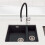 Cookology Cookology Lucca Granite Composite Kitchen Sink - 1.5 Bowl (Black) 3