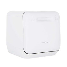 Cookology MCDW2 Small Portable Mini Table Top Dishwasher, 2 Place Settings, 3 Wash Cycles, Touch Control Buttons and ECO Friendly Mode - in White