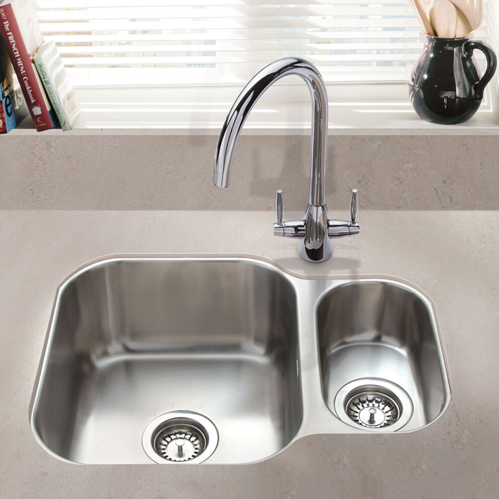 Cookology Pistoia 1.5 Bowl Reversible Undermount Sink – Stainless Steel