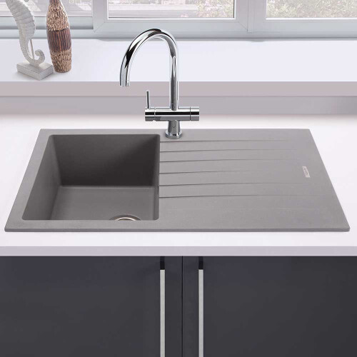 Cookology Cookology Pisa Granite Composite Kitchen Sink and Drainer - Grey