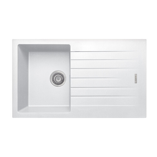 Cookology Cookology Pisa Granite Composite Kitchen Sink and Drainer - White 2