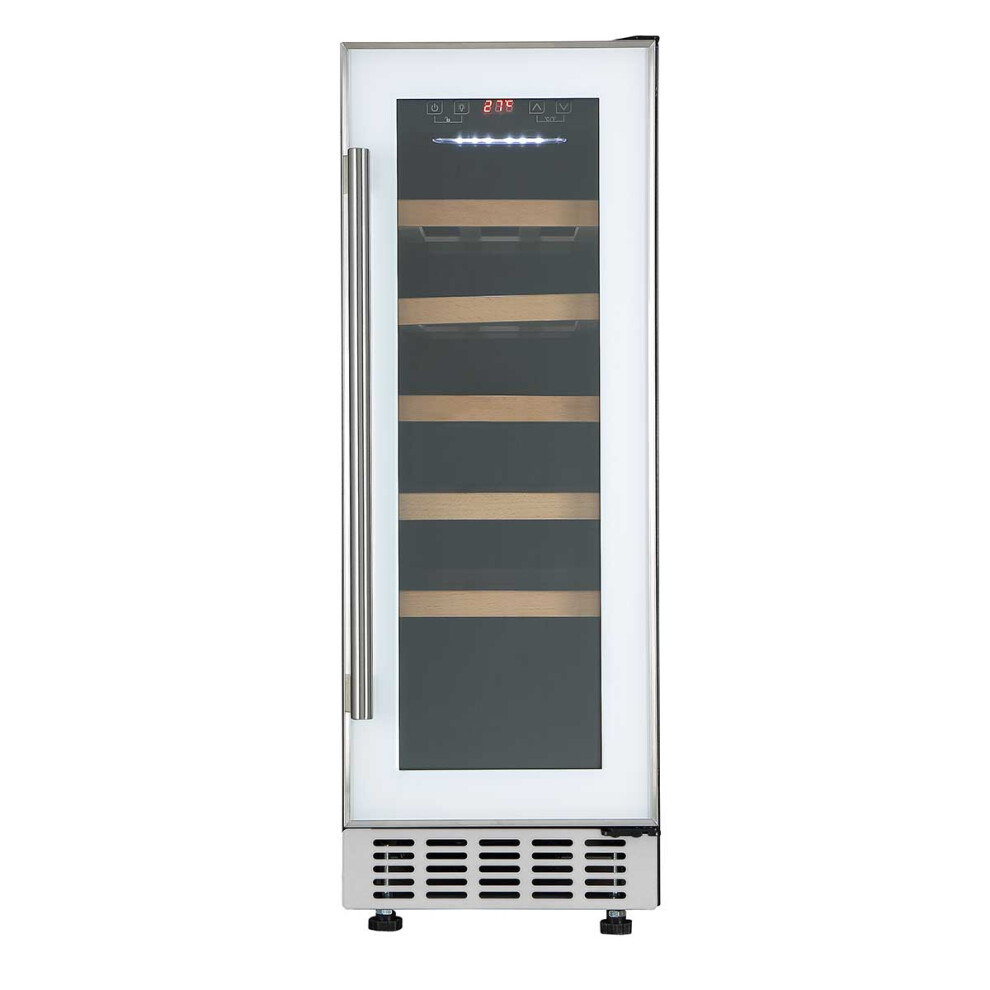 Cookology CWC300WH 30cm Wine Cooler, 20 Bottles, 60L, Digital Temp Control, Reversible Door - White