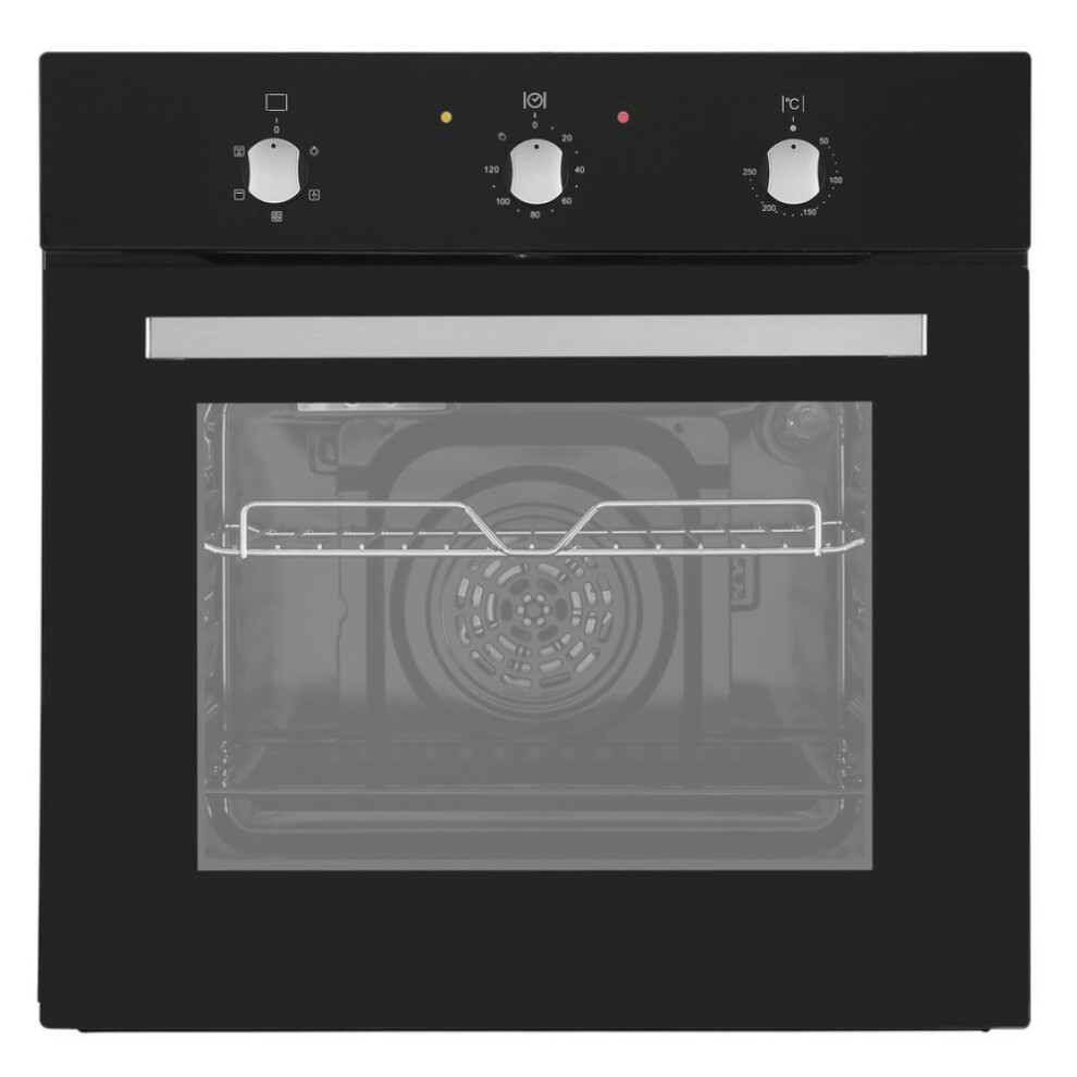Cookology 60cm Built In Electric Fan Oven - Integrated Single Fan Oven with Mechanical Timer & Grill (Black)