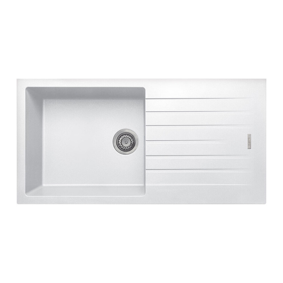 Cookology Sienna Granite Composite Kitchen Sink and Drainer - White
