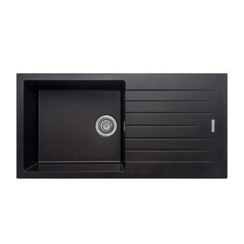 Cookology Cookology Sienna Granite Composite Kitchen Sink and Drainer - Black 1