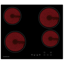 Cookology TCH601 60cm Ceramic Hob, 4 Zones, Touch Controls, Timer, 9 Heat Levels, Child Lock - Black