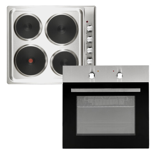 Cookology Cookology Oven & Hob Bundle - 60cm Built In Electric Static Oven with Solid Plate Hob