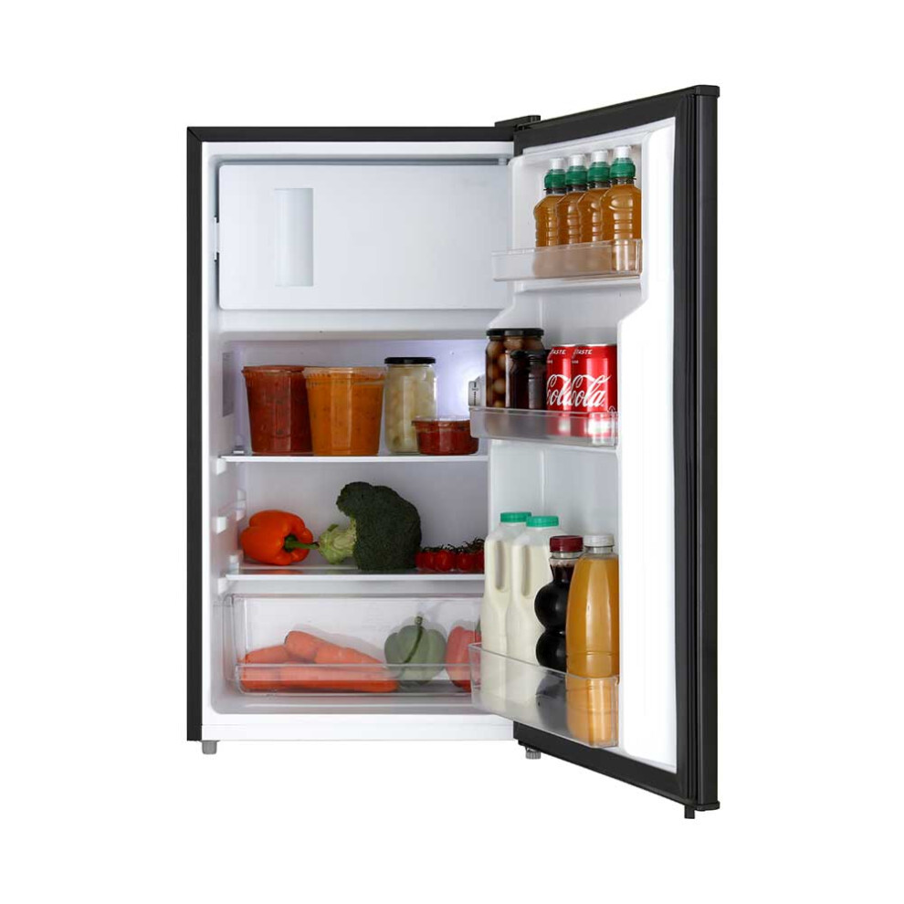 Cookology UCIB80 Under Counter Freestanding Fridge in Black - 80 Litre Capacity - Adjustable Temperature Control & Legs - Reversible Door and Ice Box