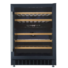 Cookology CWC605BK 60cm Freestanding Wine Cooler, Dual Zones, LED Light, Anti-UV Glass, 46 Bottles - Black