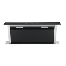 Cookology CDD905BK 90cm Downdraft Cooker Recirculating Chimney Hood Kitchen Island Extractor Fan, 4 Speed Touch Control with LED Light - in Black