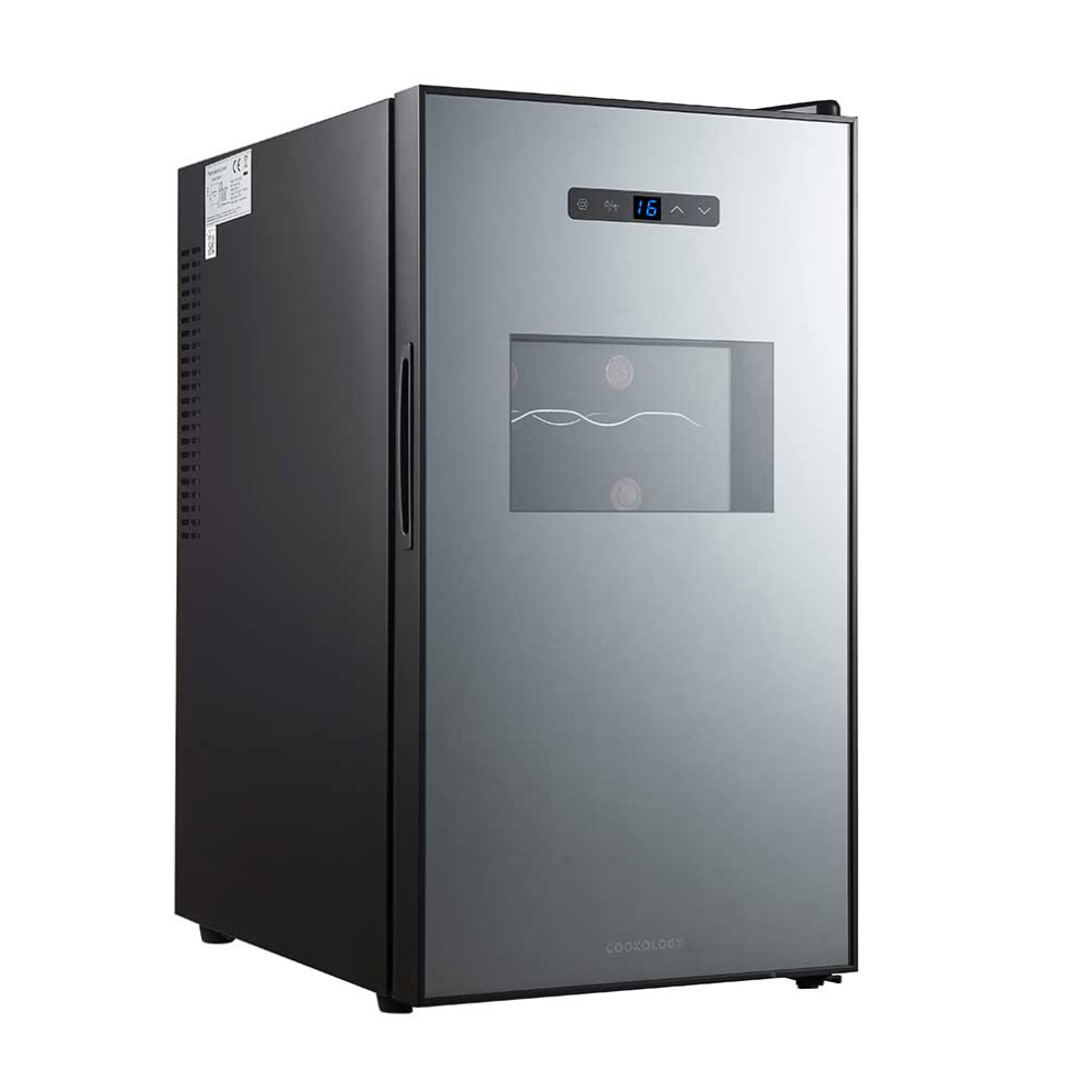 Cookology CWTE18BK 18 Bottle Thermo Electric Wine Cooler, Countertop, Digital Temp Control, Low Noise - Black