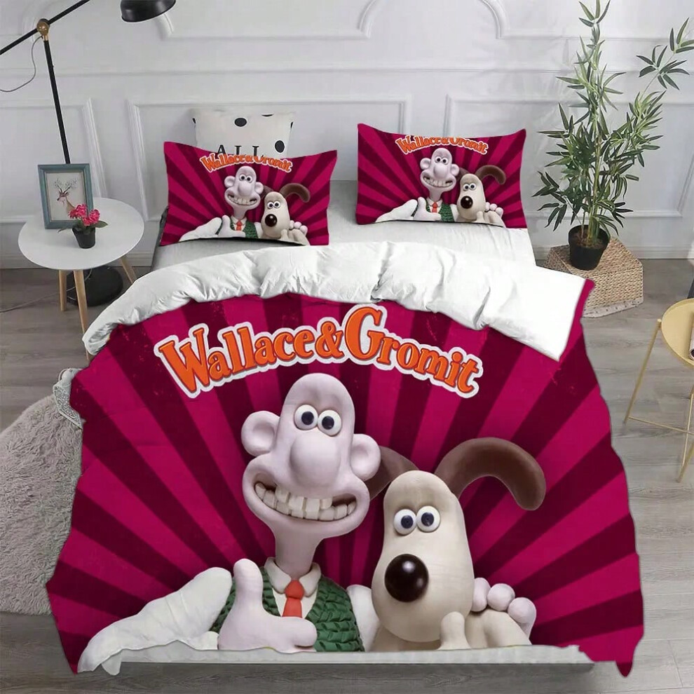 Teuen (15, Eu Double 200X200cm) Wallace & Gromit Bedding Sets Comforter Quilt Bed Cover Duvet Cover Pillow Case 2-3 Pieces Sets Kids Adult Size