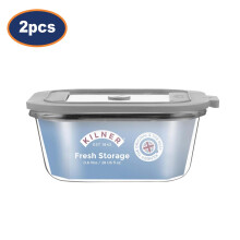 Kilner Fresh Storage Container 800ml Glass Airtight Leakproof Food Leftovers 2pc