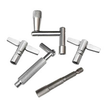 (As show, One size) 5x Metal Drum Keys with Wrench for Percussion Instruments Drummers Bass Drum