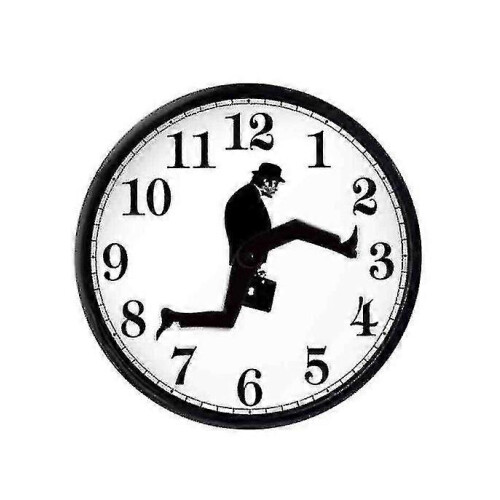 (black, One size) Inspired Silly Walk Wall Clock Creative Silent Mute Clock Wall Art 1