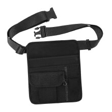(As show, One size) Durable Restaurant Waiter Waist Money Pouch with Adjustable Belt 5 Pockets