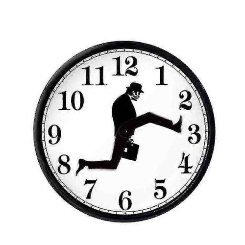 (black, One size) Inspired Silly Walk Wall Clock Creative Silent Mute Clock Wall Art